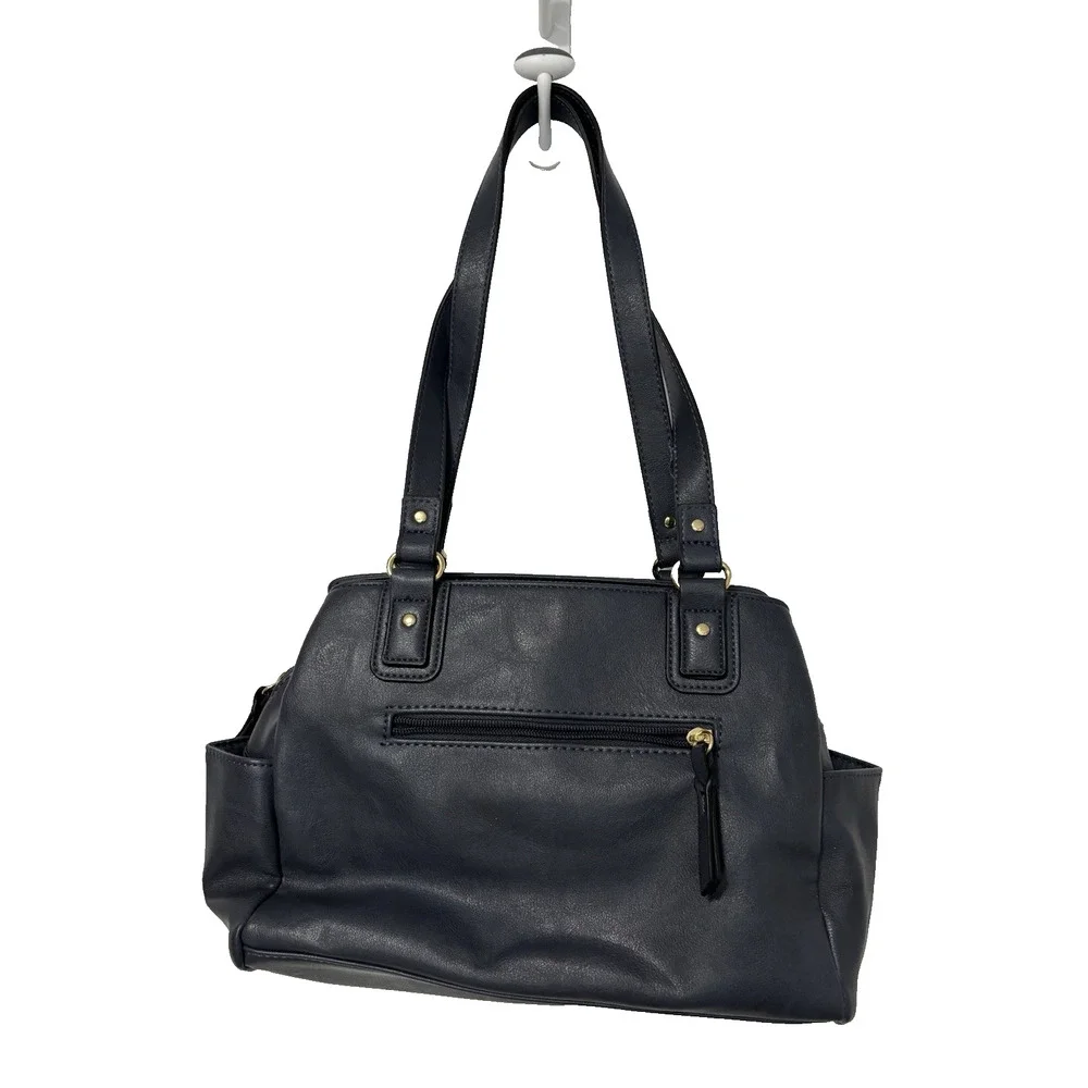 INC International Concepts Blue Faux Leather Shoulder Bag Essential Timeless‎